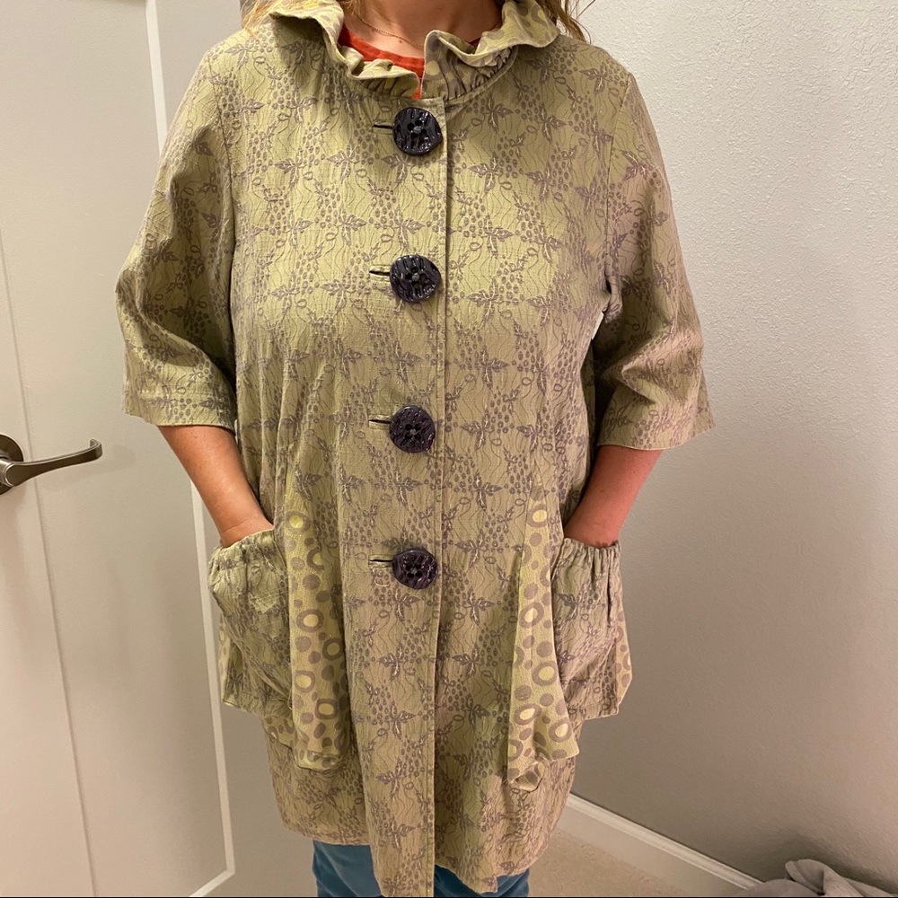 An Ren New York Coat Jacket green with pockets